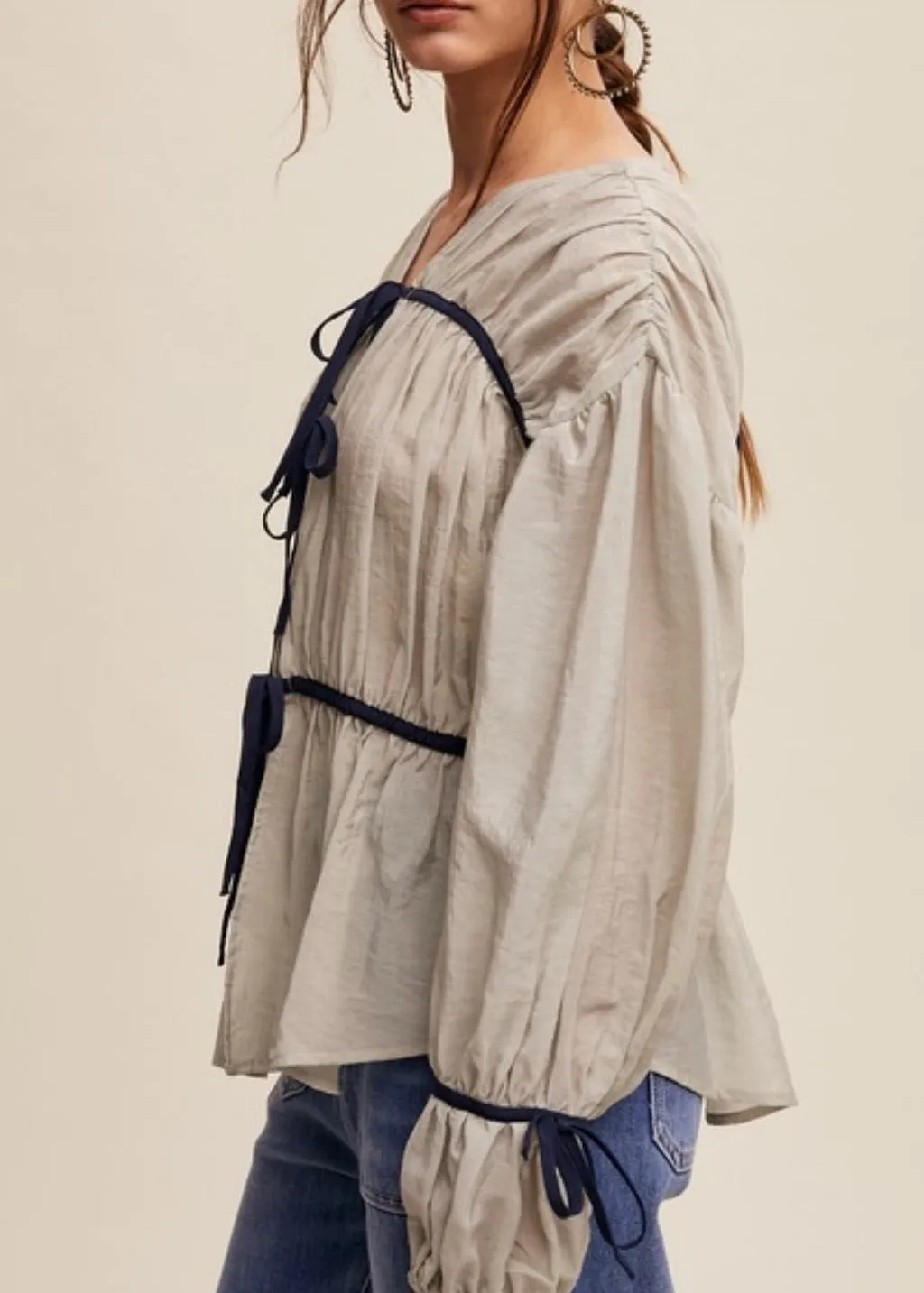 Romeo Tie Front Top