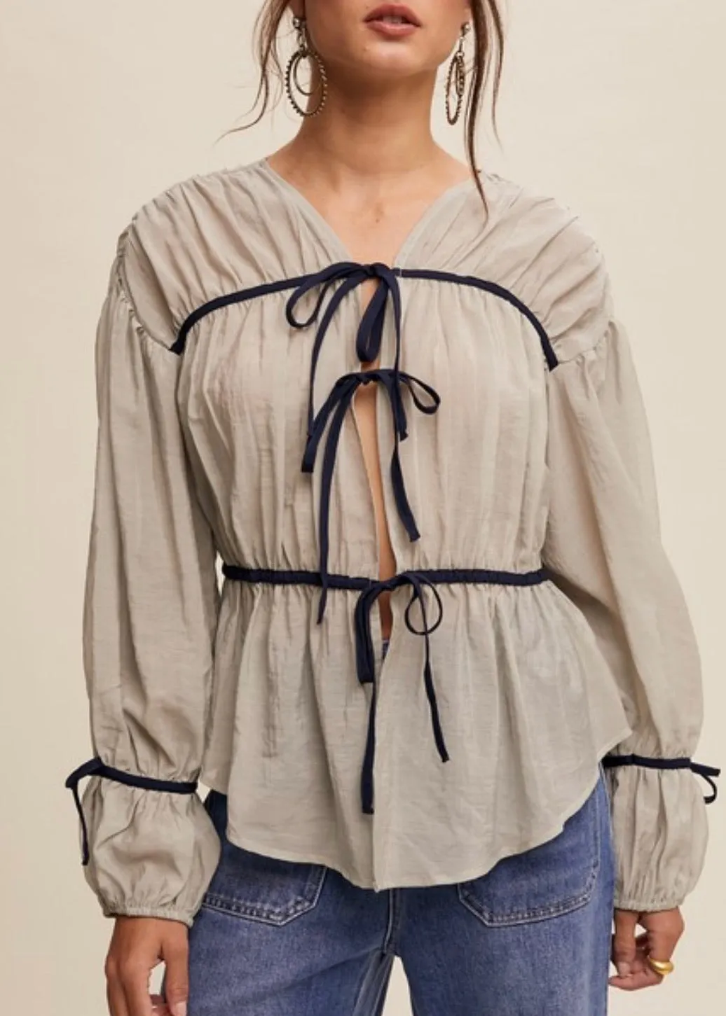 Romeo Tie Front Top