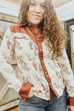 Roper Snap Shirt with Microsuede Trim