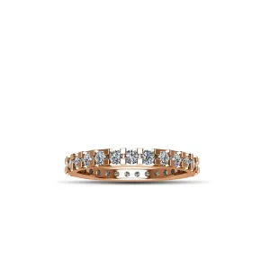 Rose Gold Plated Cubic Zirconia Fashion Eternity Ring in Sterling Silver