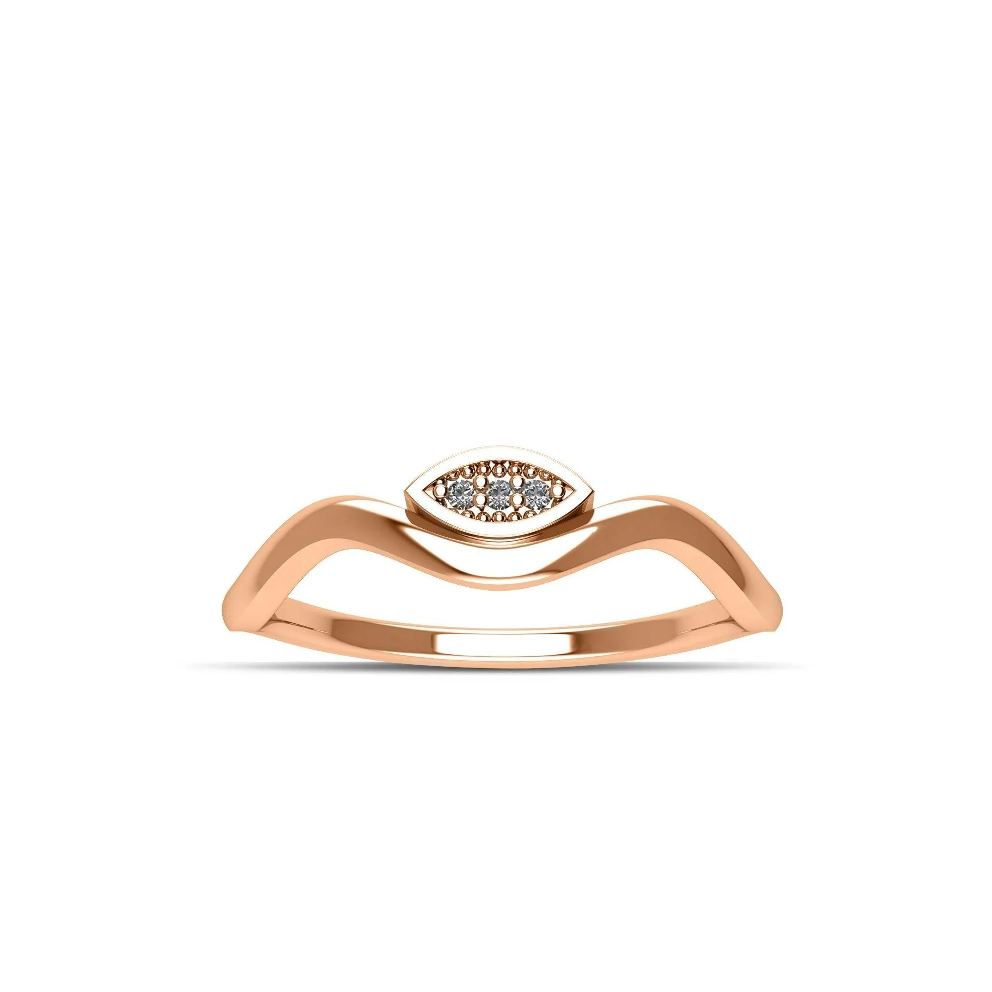 Rose Gold Plated Cubic Zirconia Fashion Stackable Ring in Sterling Silver
