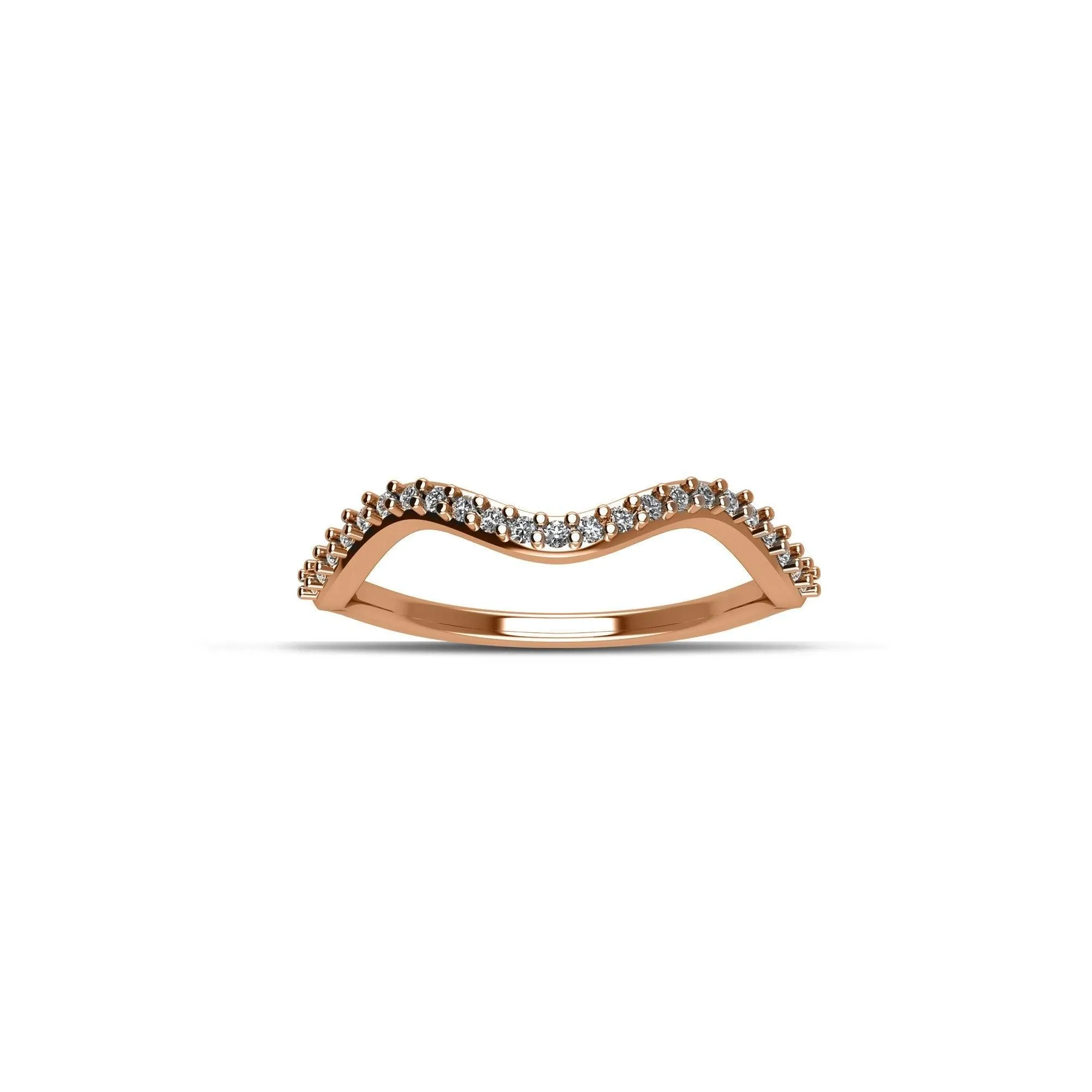 Rose Gold Plated Cubic Zirconia Fashion Stackable Ring in Sterling Silver