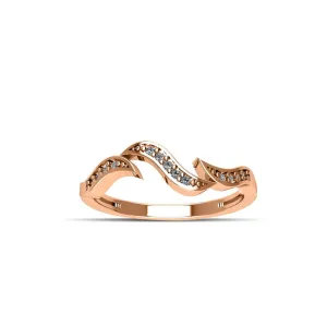 Rose Gold Plated Cubic Zirconia Fashion Stackable Ring in Sterling Silver