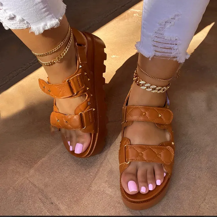 Round Toe Platform Sandals