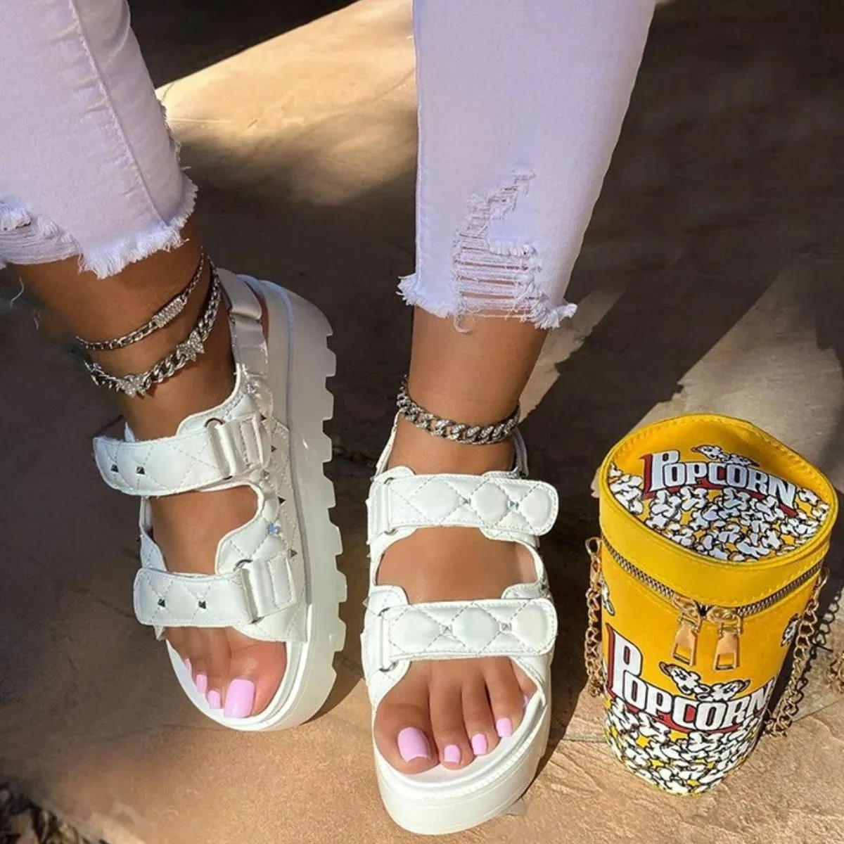 Round Toe Platform Sandals