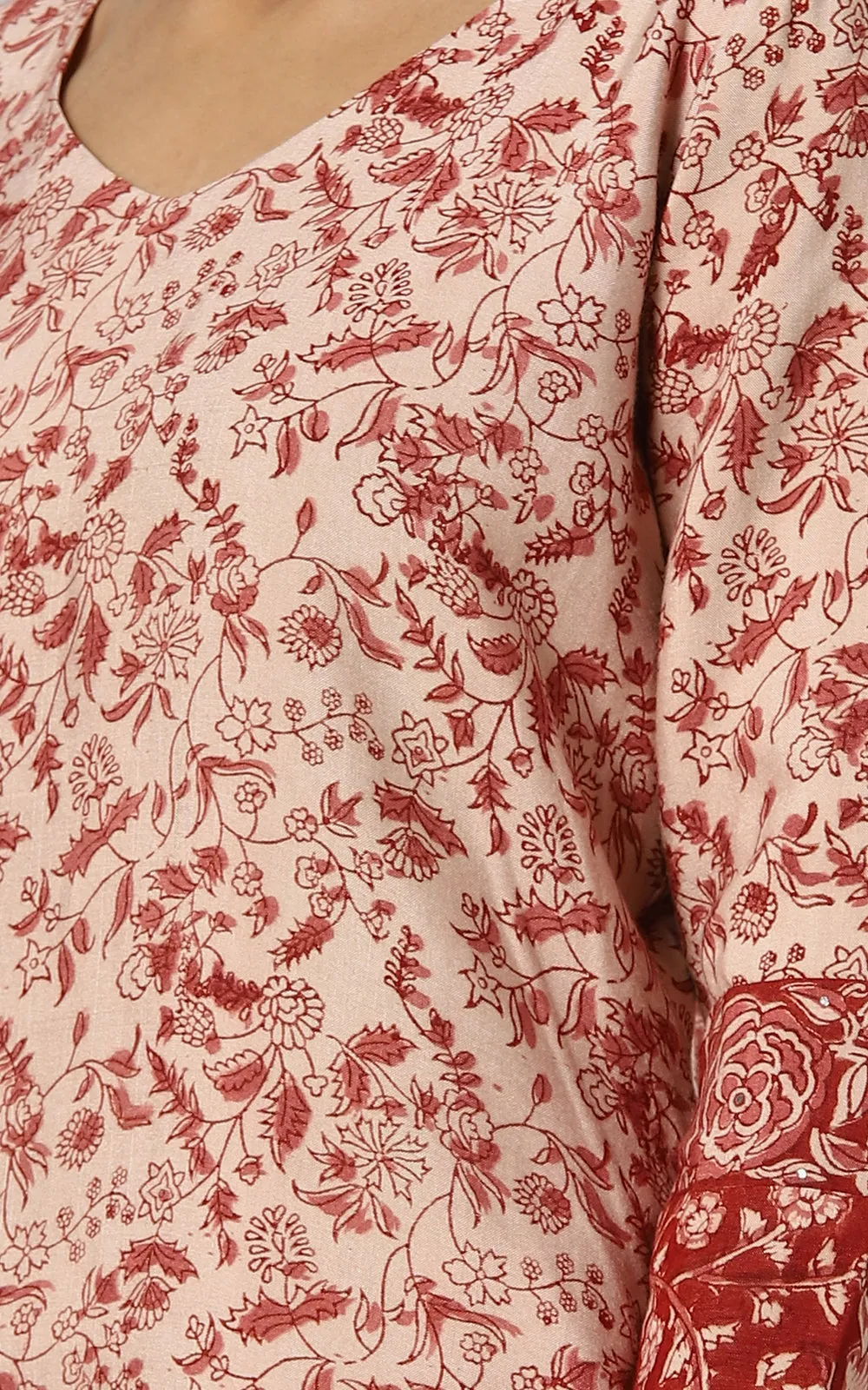 RUBY RED STRAIGHT KURTA IN SILK