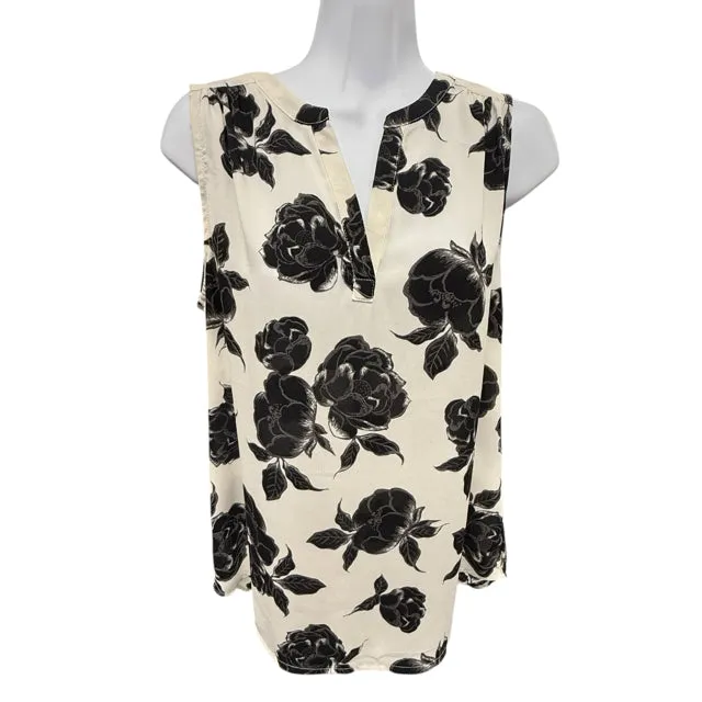 Saint Tropez Black Print Women's Top Size S