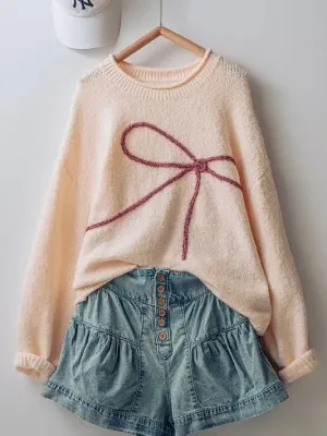 SALE Bow Charm Knit Sweater