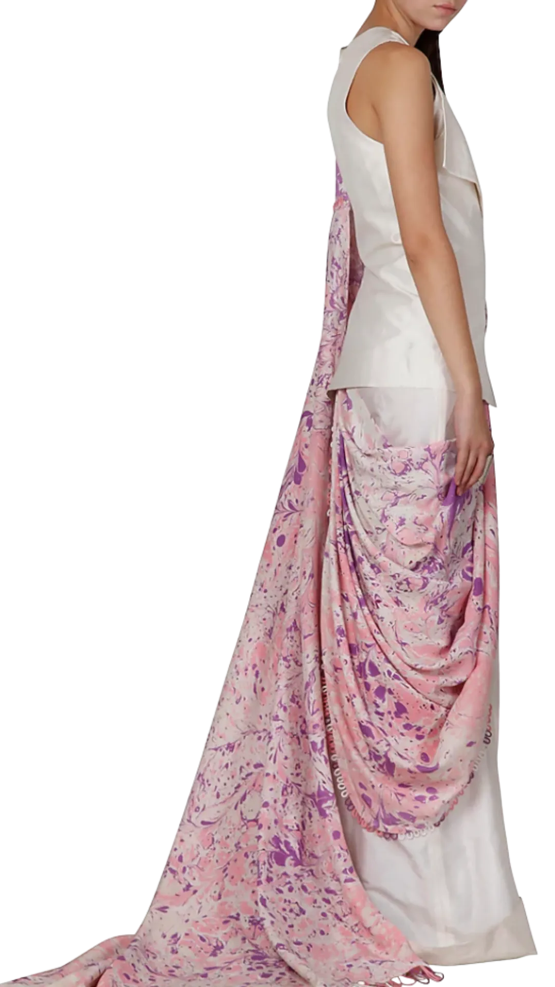 SAMPLE SALE: Digital Printed Pre-Draped Sari Jumpsuit