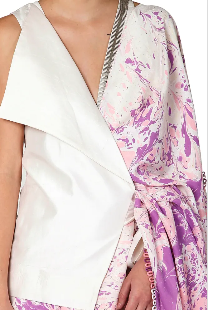 SAMPLE SALE: Digital Printed Pre-Draped Sari Jumpsuit