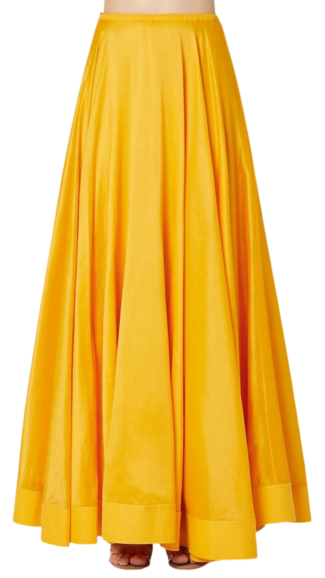 SAMPLE SALE: Gold and Yellow Swan Foil Print Kurta with Skirt
