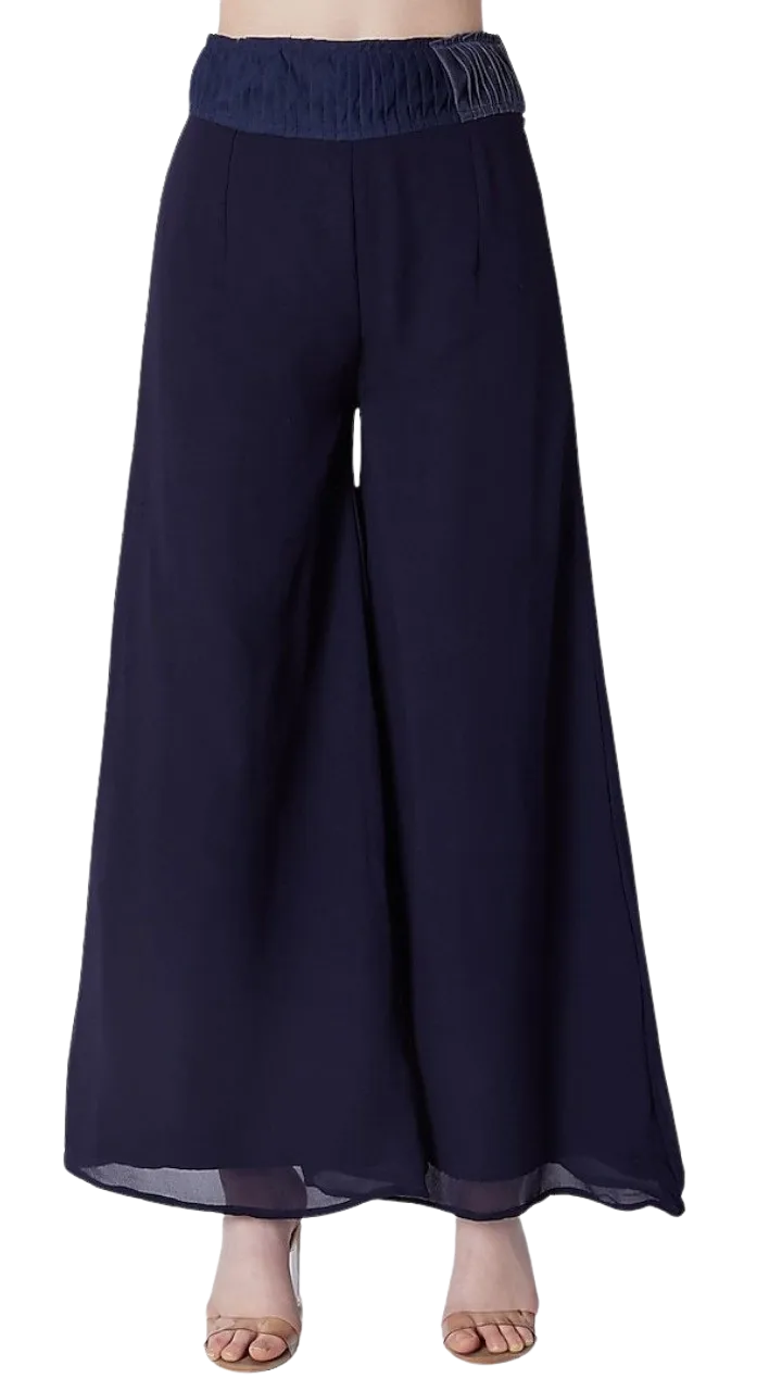 SAMPLE SALE: Inverted Beaded Ruffle Blouse With Palazzo & Dupatta