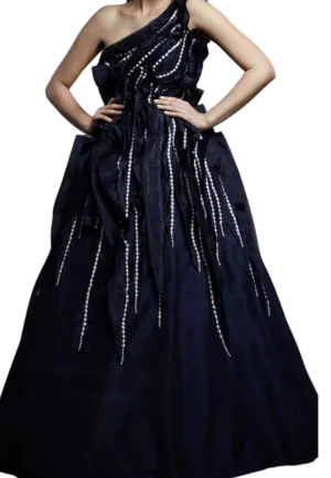 SAMPLE SALE: Midnight Blue Beaded Gown