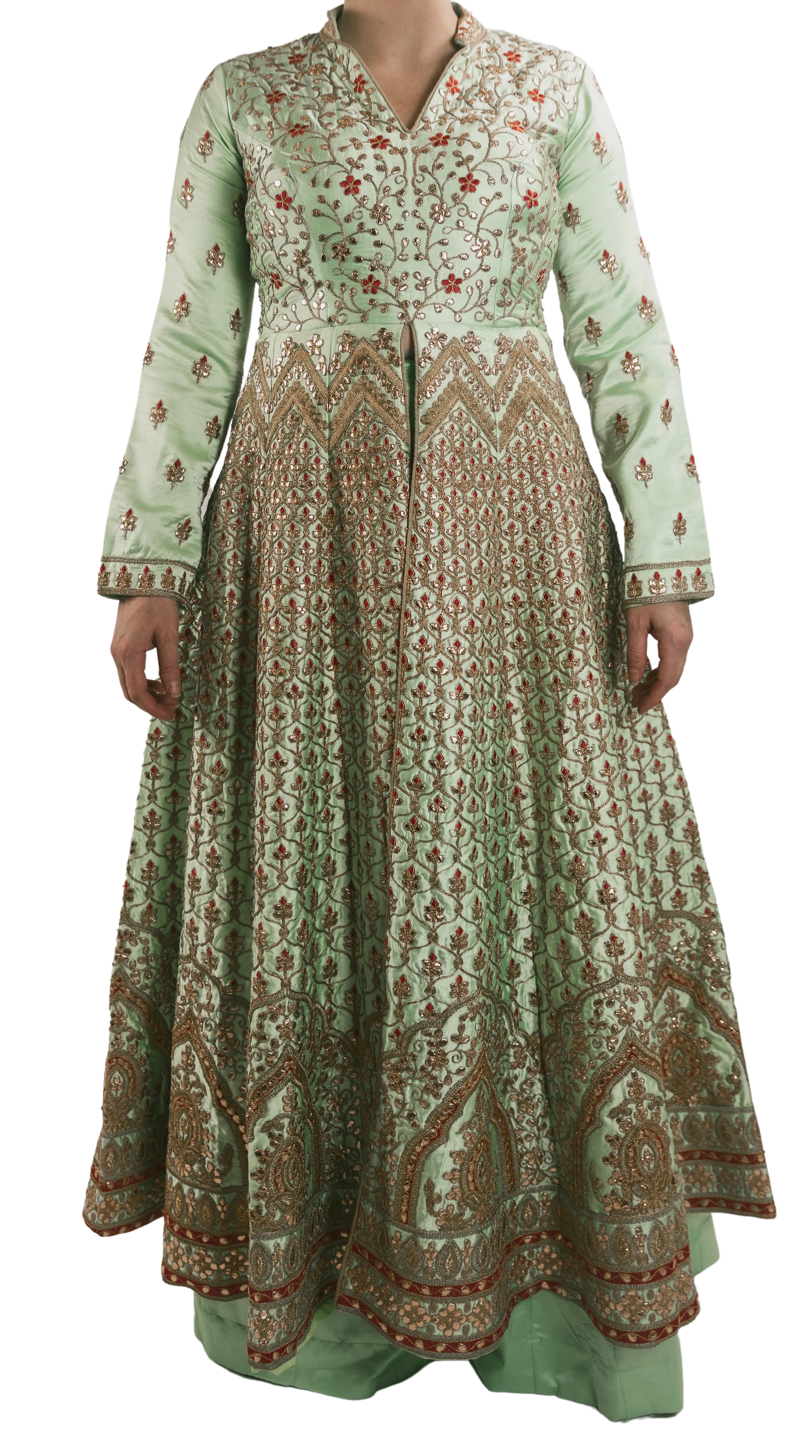 SAMPLE SALE: Mint Embroidered Anarkali