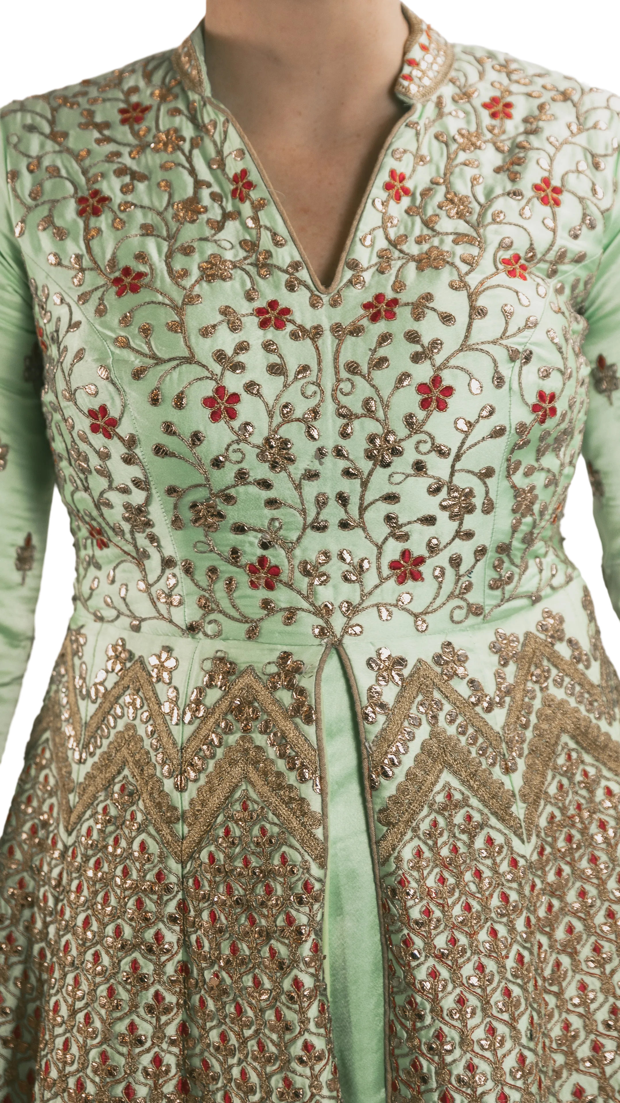 SAMPLE SALE: Mint Embroidered Anarkali