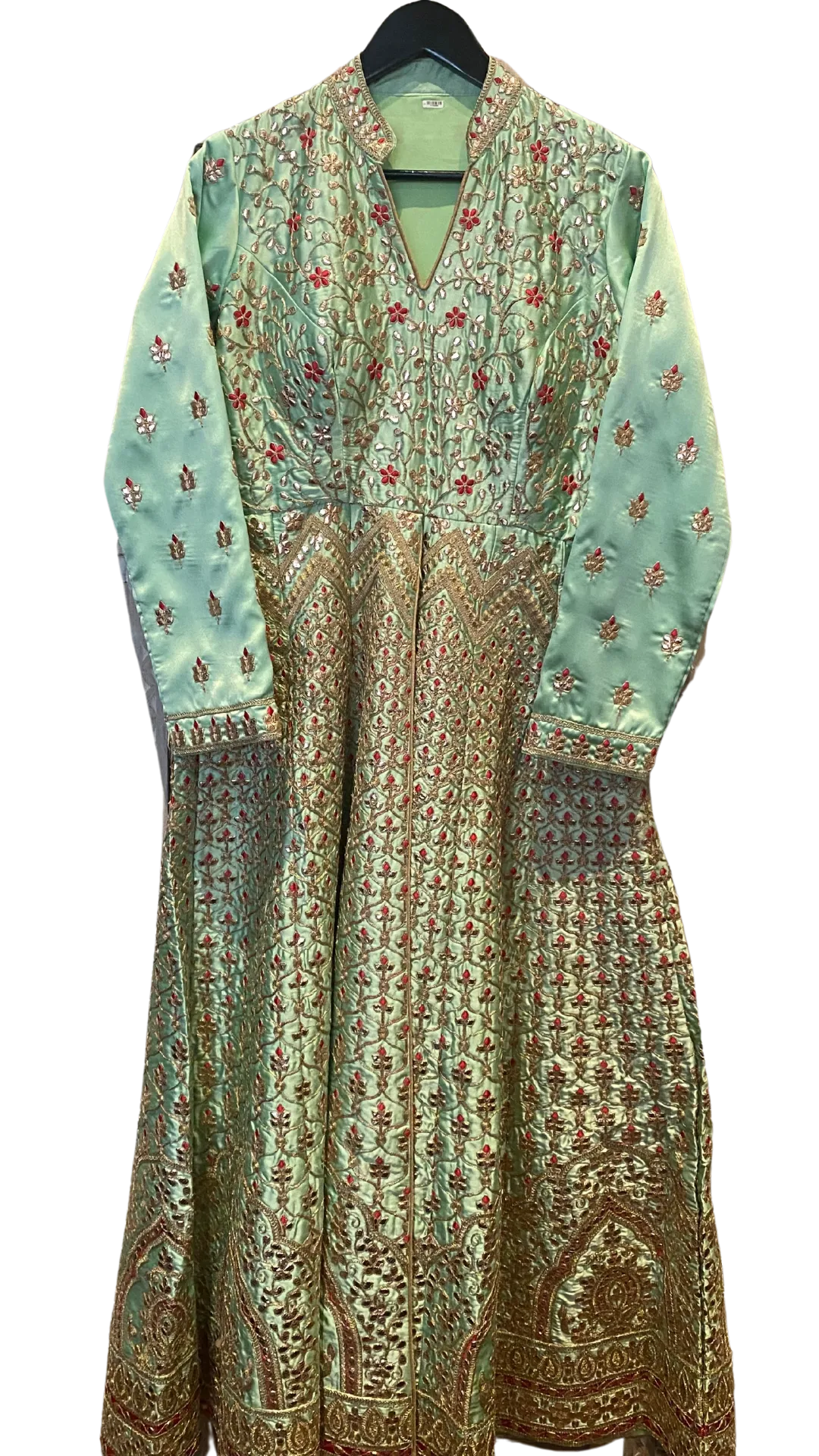 SAMPLE SALE: Mint Embroidered Anarkali