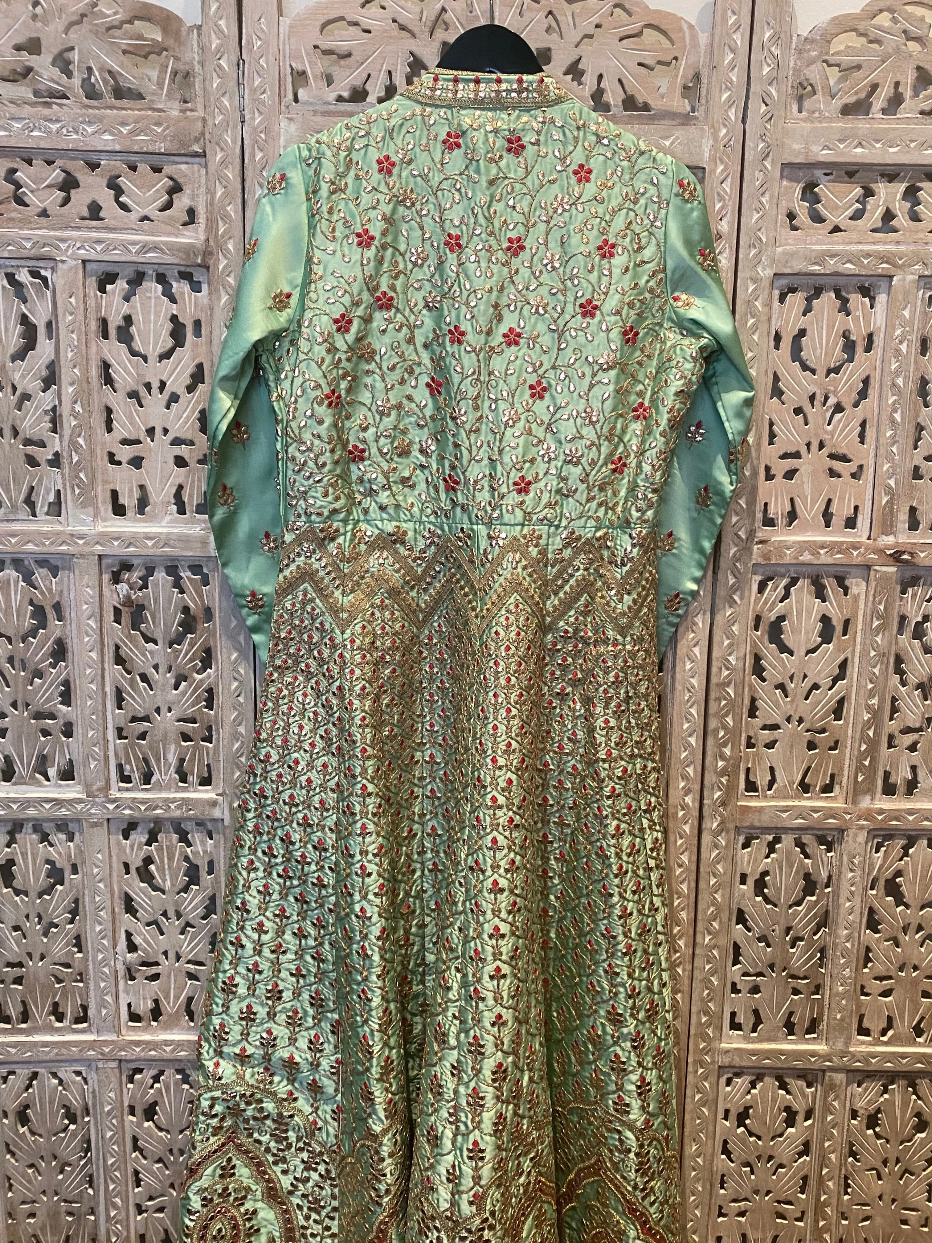 SAMPLE SALE: Mint Embroidered Anarkali