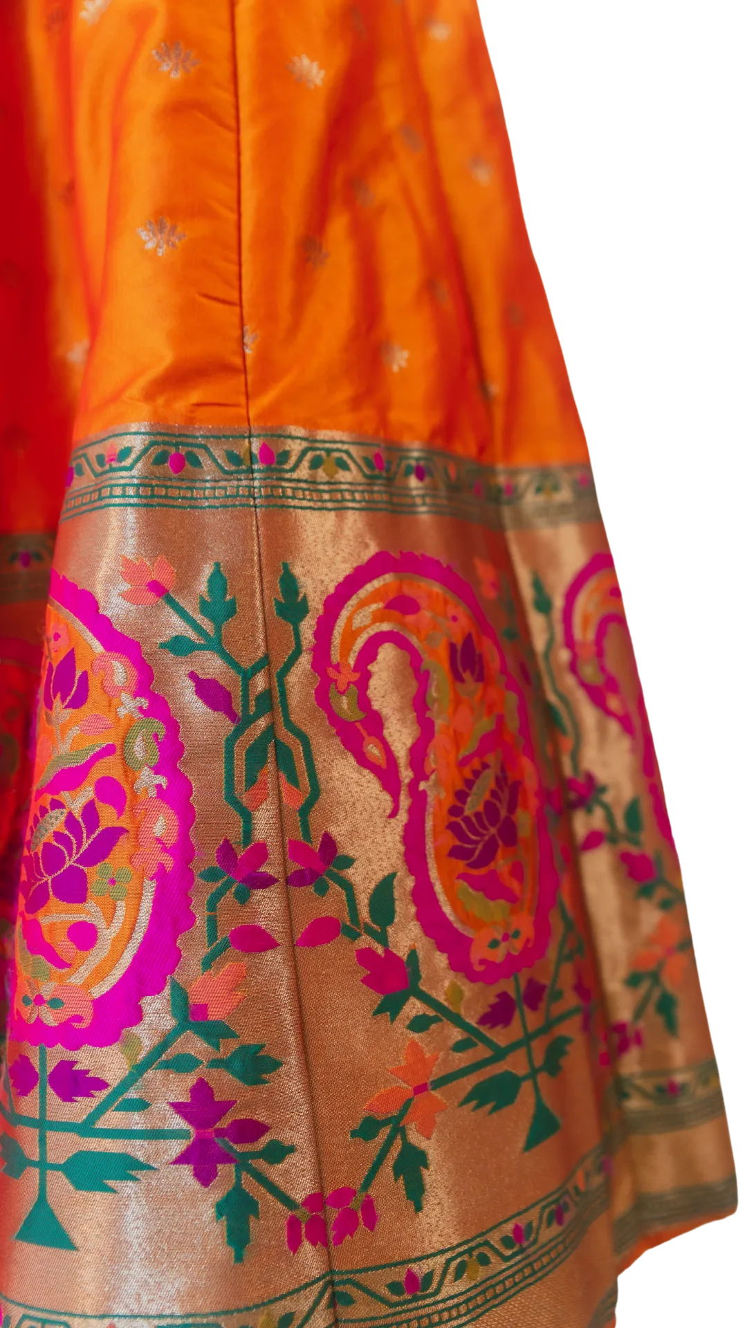 SAMPLE SALE: Orange Banarasi Lehenga