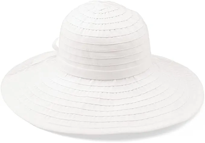 San Diego Women's Ribbon Large Brim Hat, One Size, White! Featuring our ribbon crusher hat with an adjustable sizing tie and a 5 inch brim.