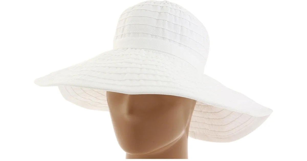 San Diego Women's Ribbon Large Brim Hat, One Size, White! Featuring our ribbon crusher hat with an adjustable sizing tie and a 5 inch brim.
