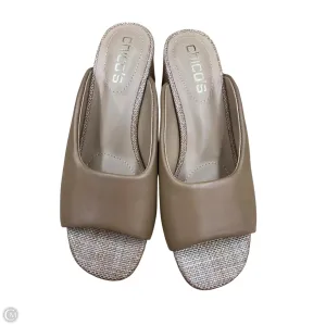Sandals Heels Block By Chicos In Beige, Size: 6