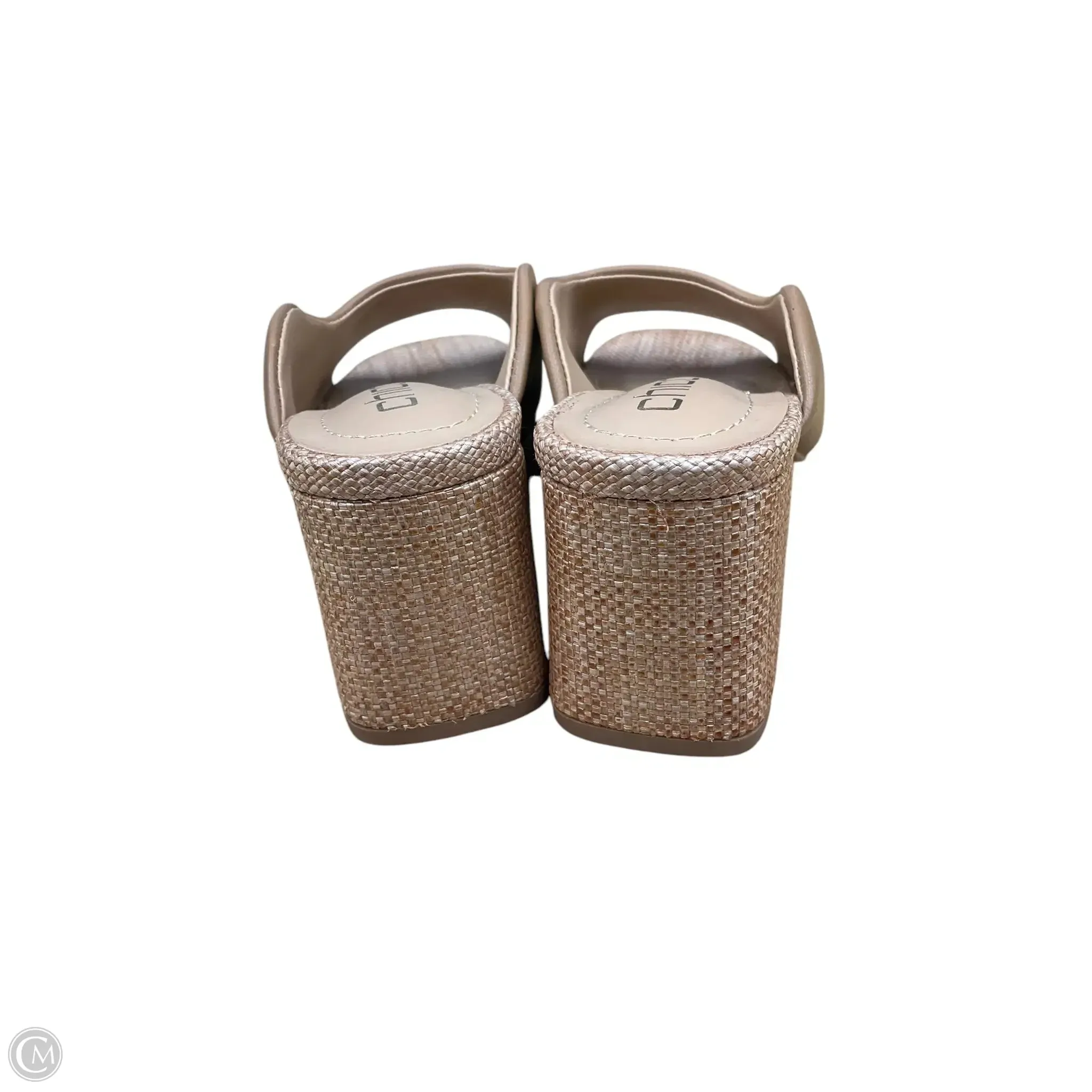 Sandals Heels Block By Chicos In Beige, Size: 6
