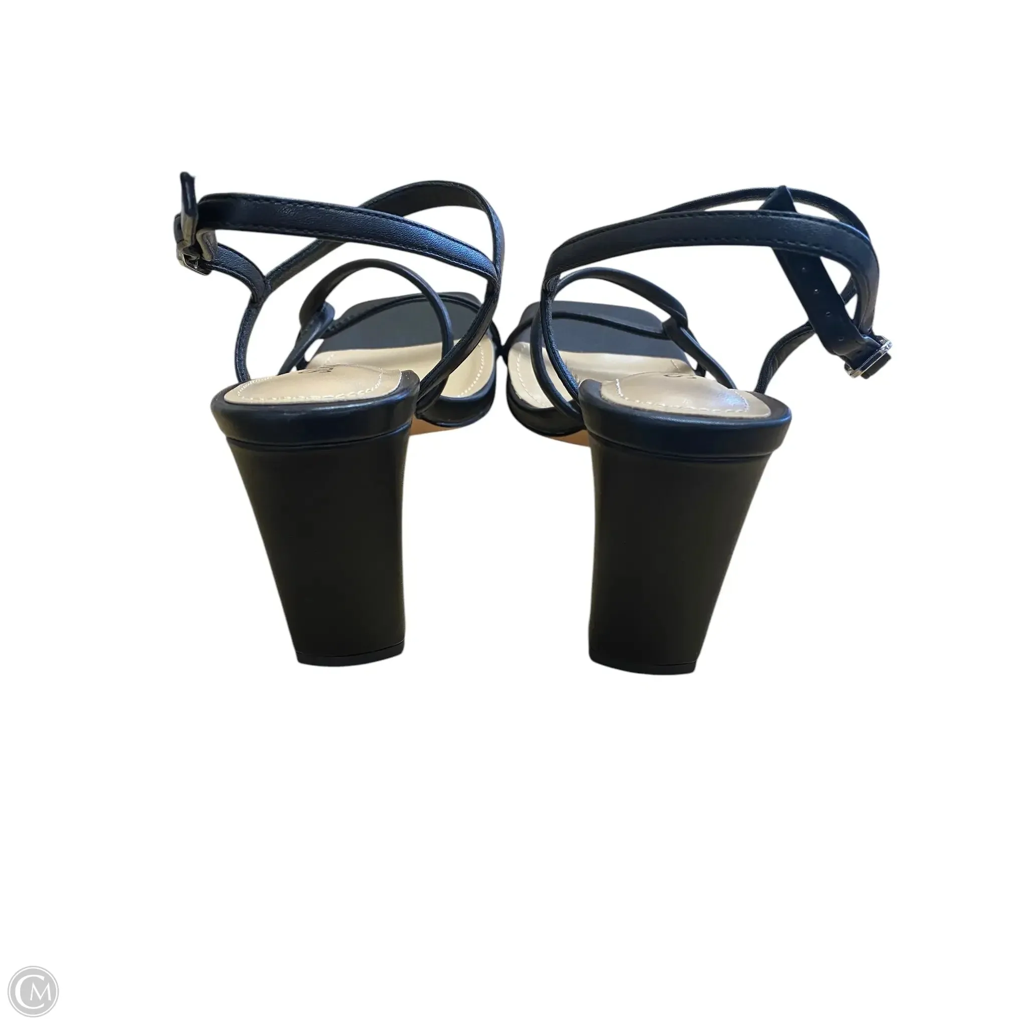 Sandals Heels Block By Clothes Mentor In Black, Size: 8.5