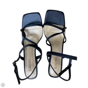 Sandals Heels Block By Clothes Mentor In Black, Size: 8.5