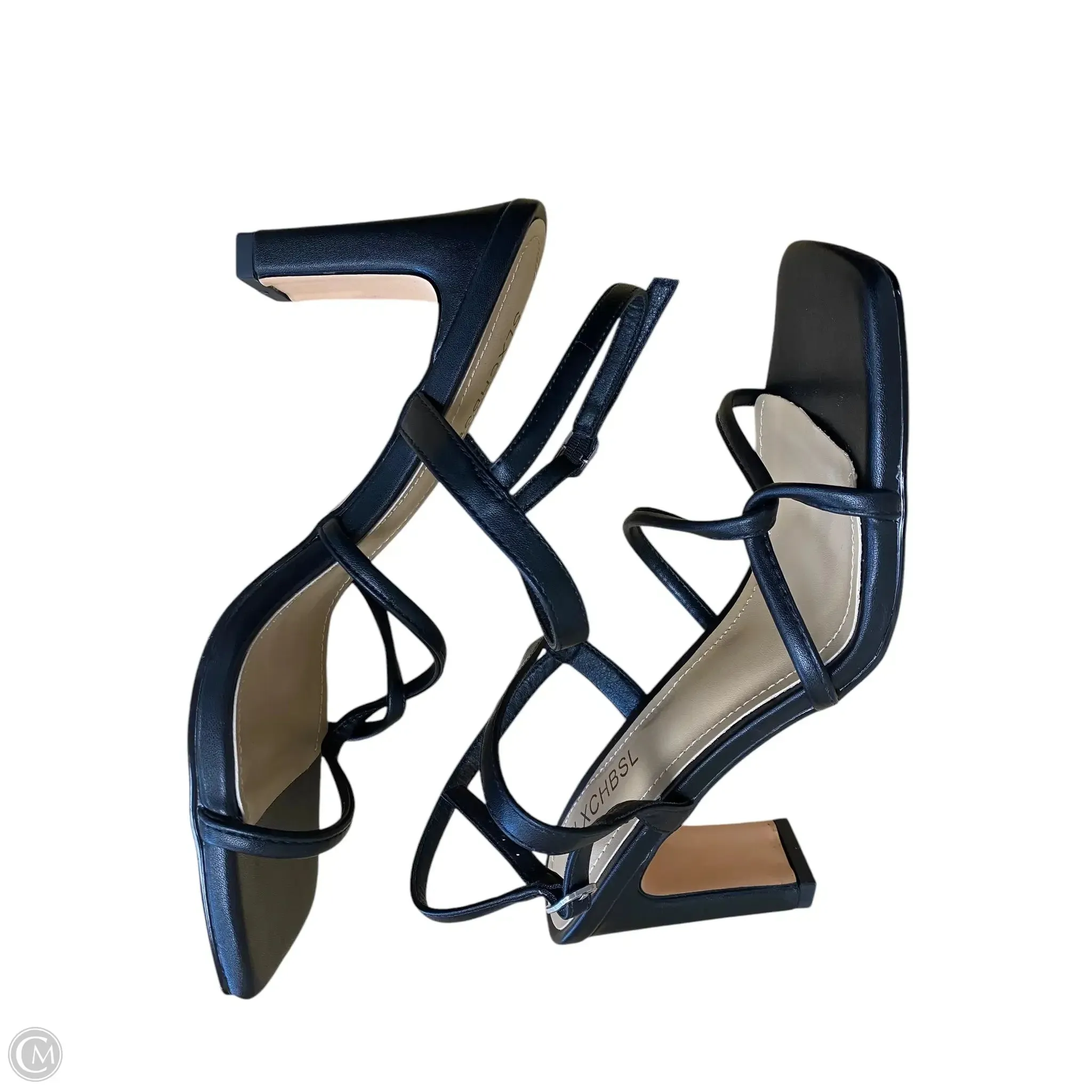 Sandals Heels Block By Clothes Mentor In Black, Size: 8.5