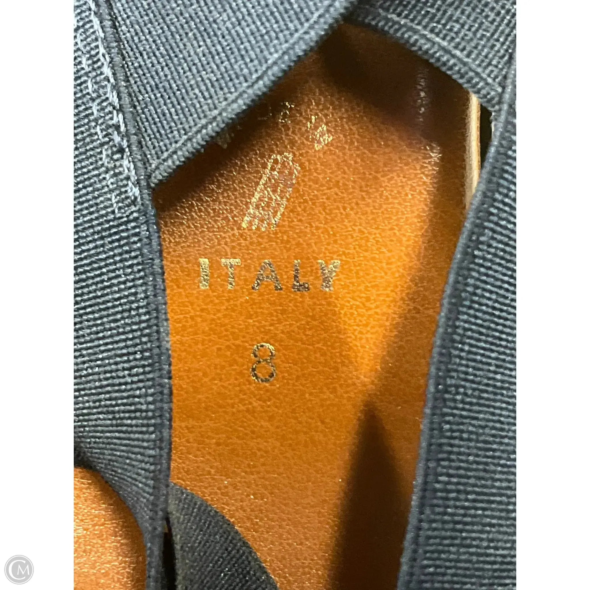 Sandals Heels Block By Italian Shoemakers In Navy, Size: 8
