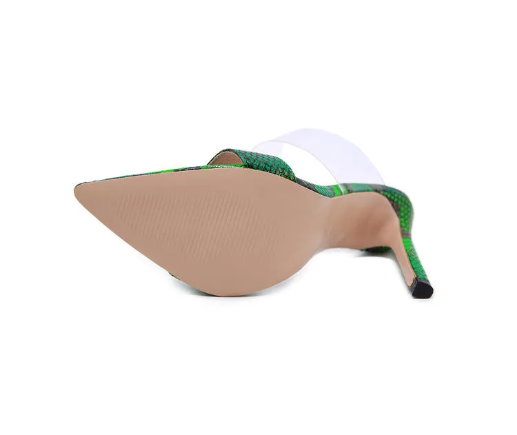 Sandals High Heel Ladies Sandals and Slippers Pointed Translucent Stiletto Heels
