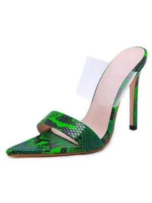 Sandals High Heel Ladies Sandals and Slippers Pointed Translucent Stiletto Heels