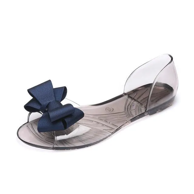 Sandals Open Toe Summer Jelly Shoes Butterfly-knot Flat Sandals