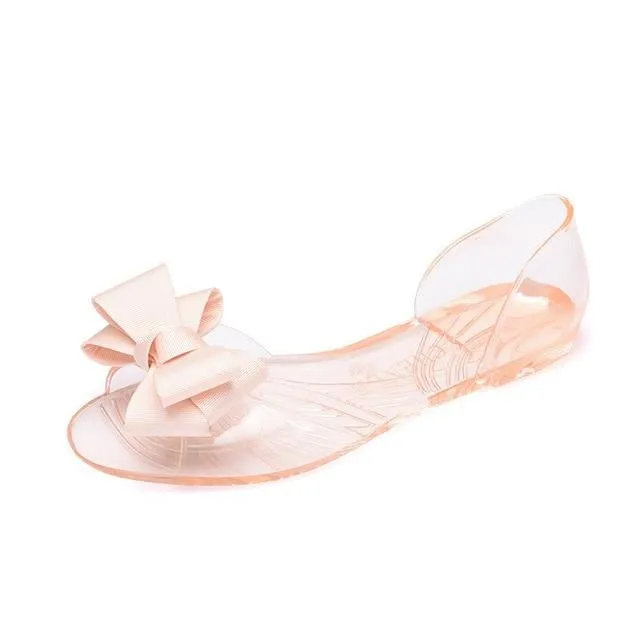 Sandals Open Toe Summer Jelly Shoes Butterfly-knot Flat Sandals