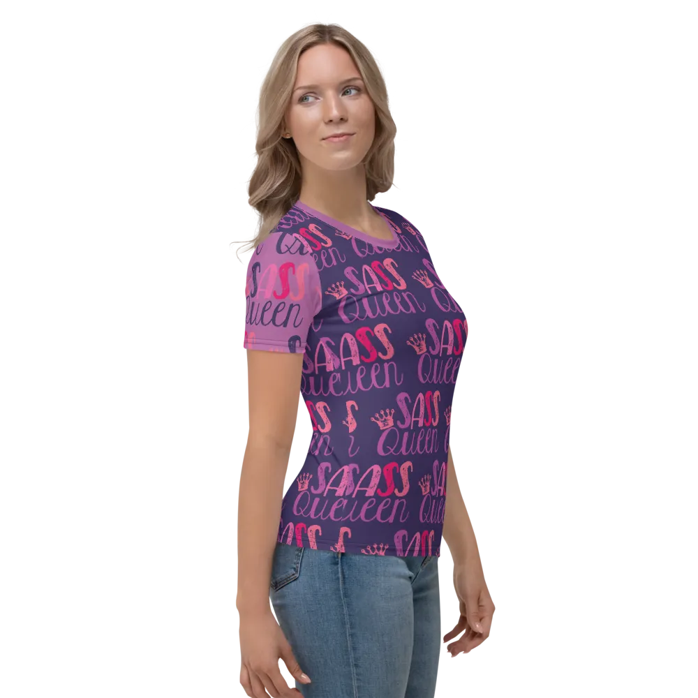 Sass Queen Color Block Women's Crew Neck T-shirt