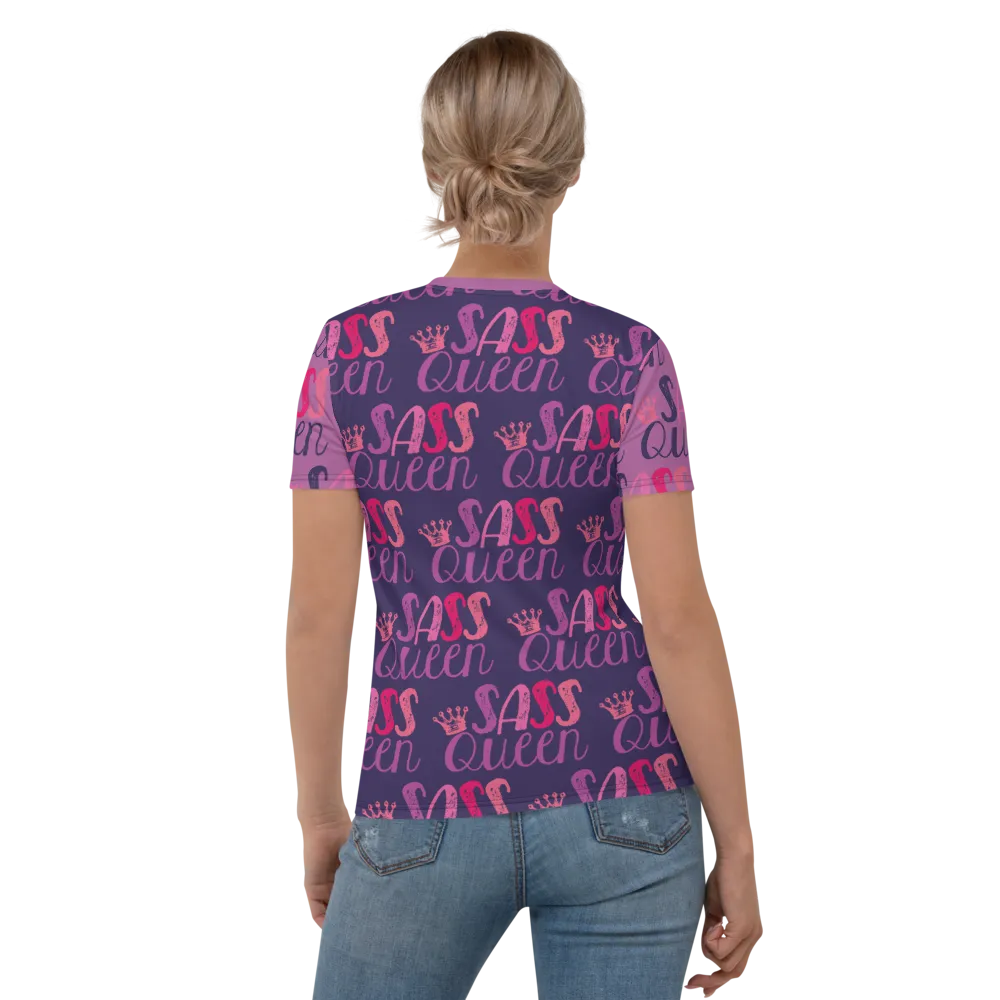 Sass Queen Color Block Women's Crew Neck T-shirt