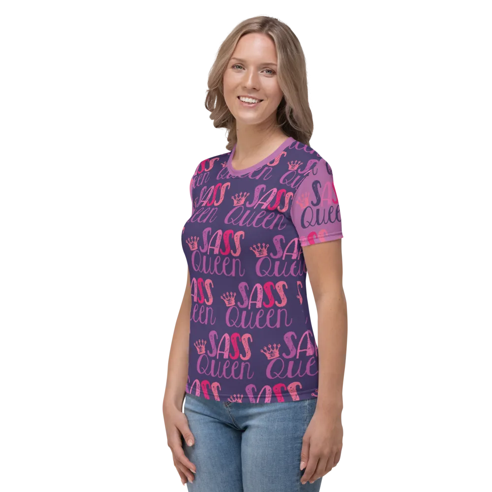 Sass Queen Color Block Women's Crew Neck T-shirt