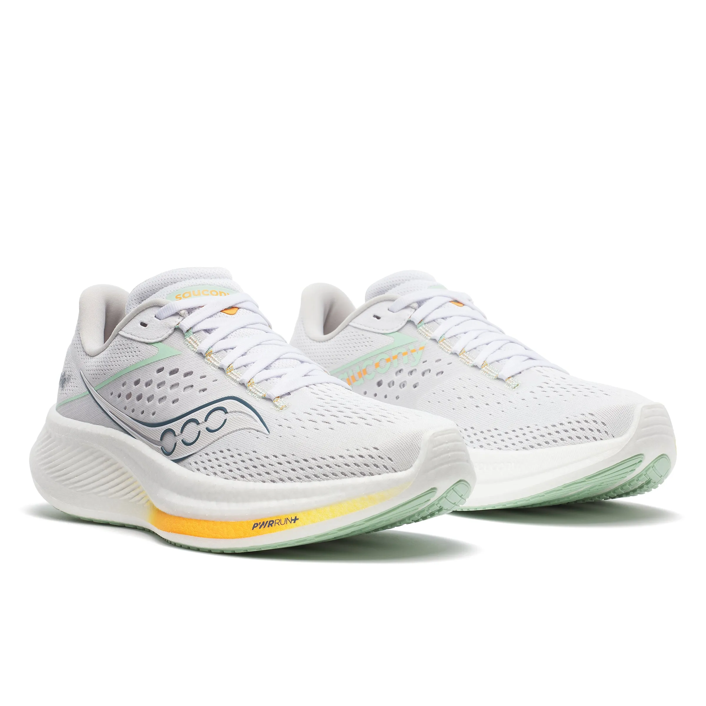 Saucony Ride 17 (Womens) - White/Peel