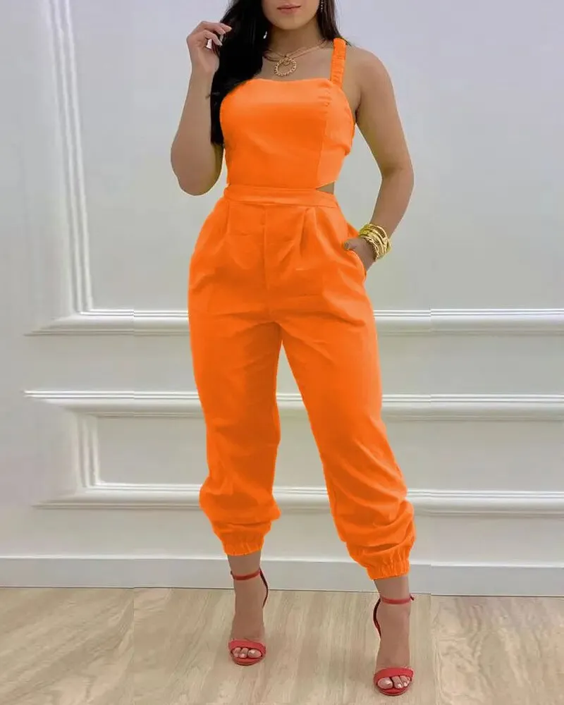 Sexy Backless Print Bow Jumpsuit Women 2023 Summer Outfits Casual Hip Waist Overalls Romper For Women Jumpsuits Elegance Overall