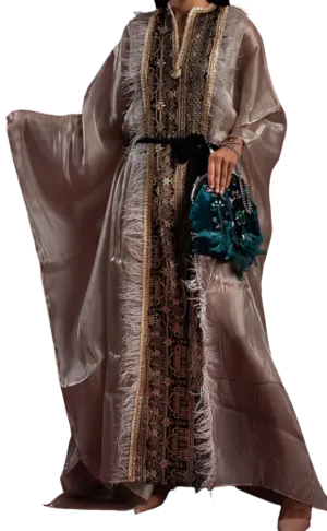 Shimmer Beige Kaftan Dress