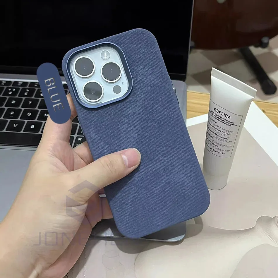 Shockproof Luxury Leather Fine Fiber Soft MagSafe Case For iPhone
