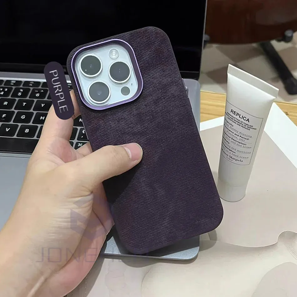 Shockproof Luxury Leather Fine Fiber Soft MagSafe Case For iPhone