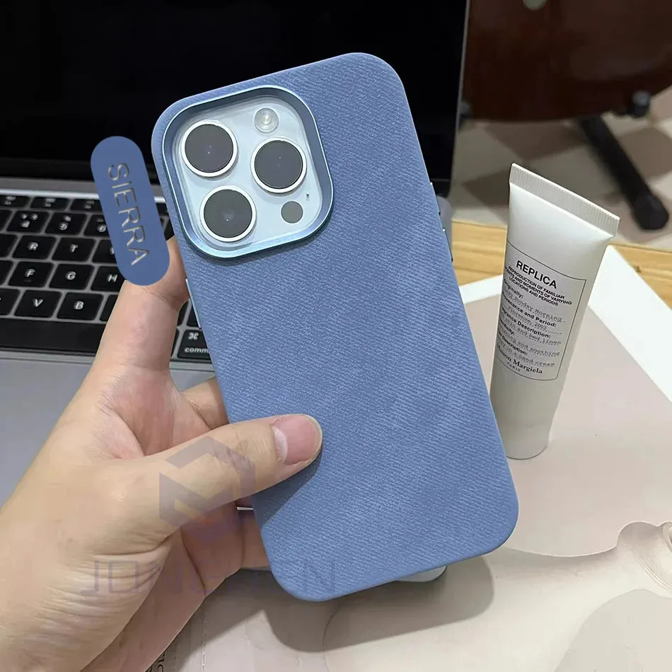 Shockproof Luxury Leather Fine Fiber Soft MagSafe Case For iPhone