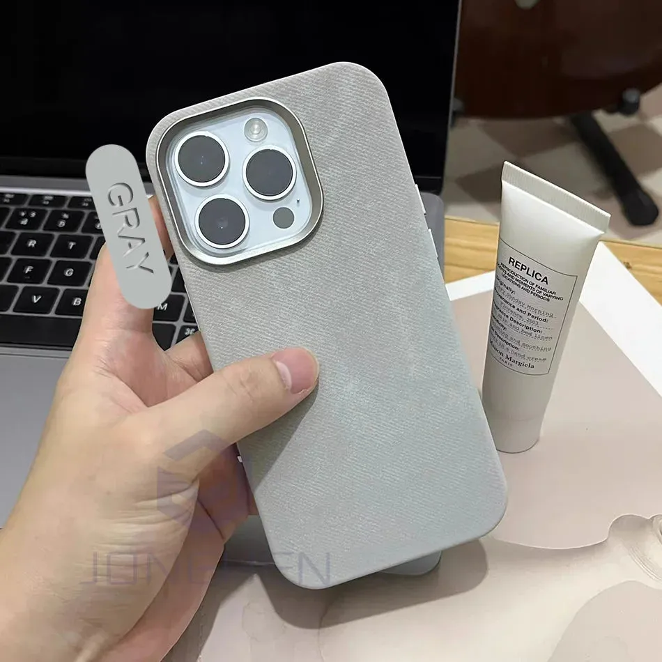 Shockproof Luxury Leather Fine Fiber Soft MagSafe Case For iPhone