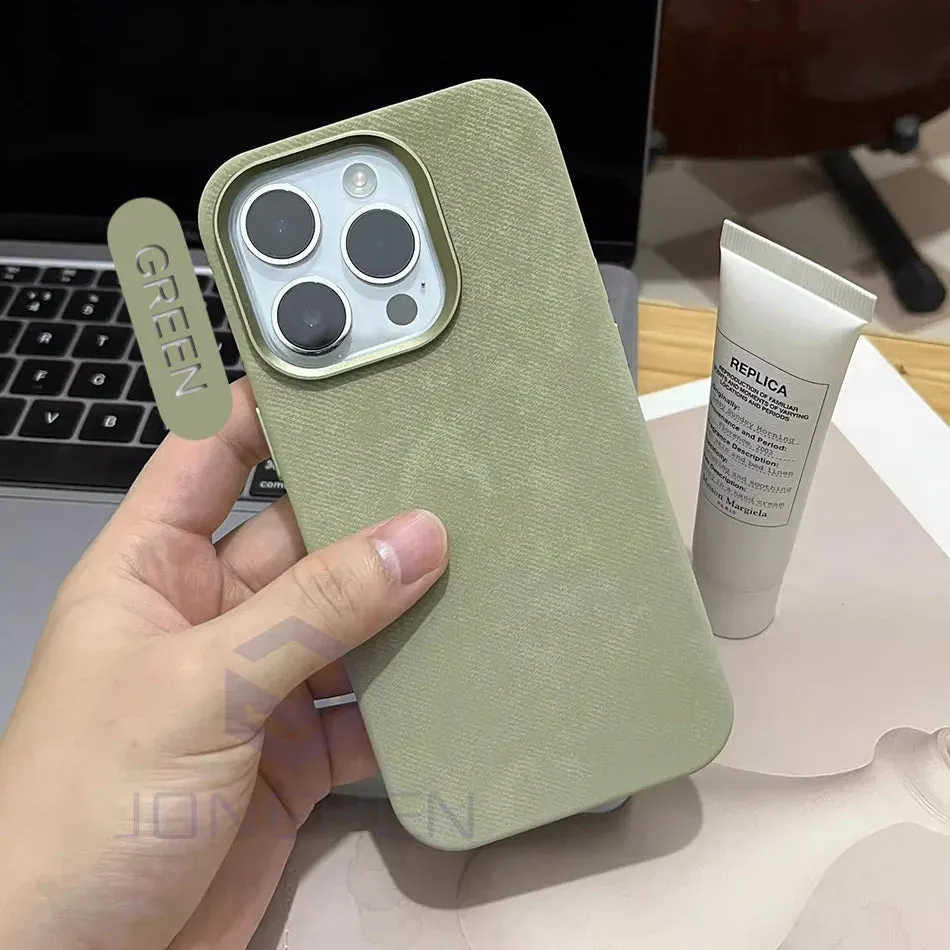 Shockproof Luxury Leather Fine Fiber Soft MagSafe Case For iPhone