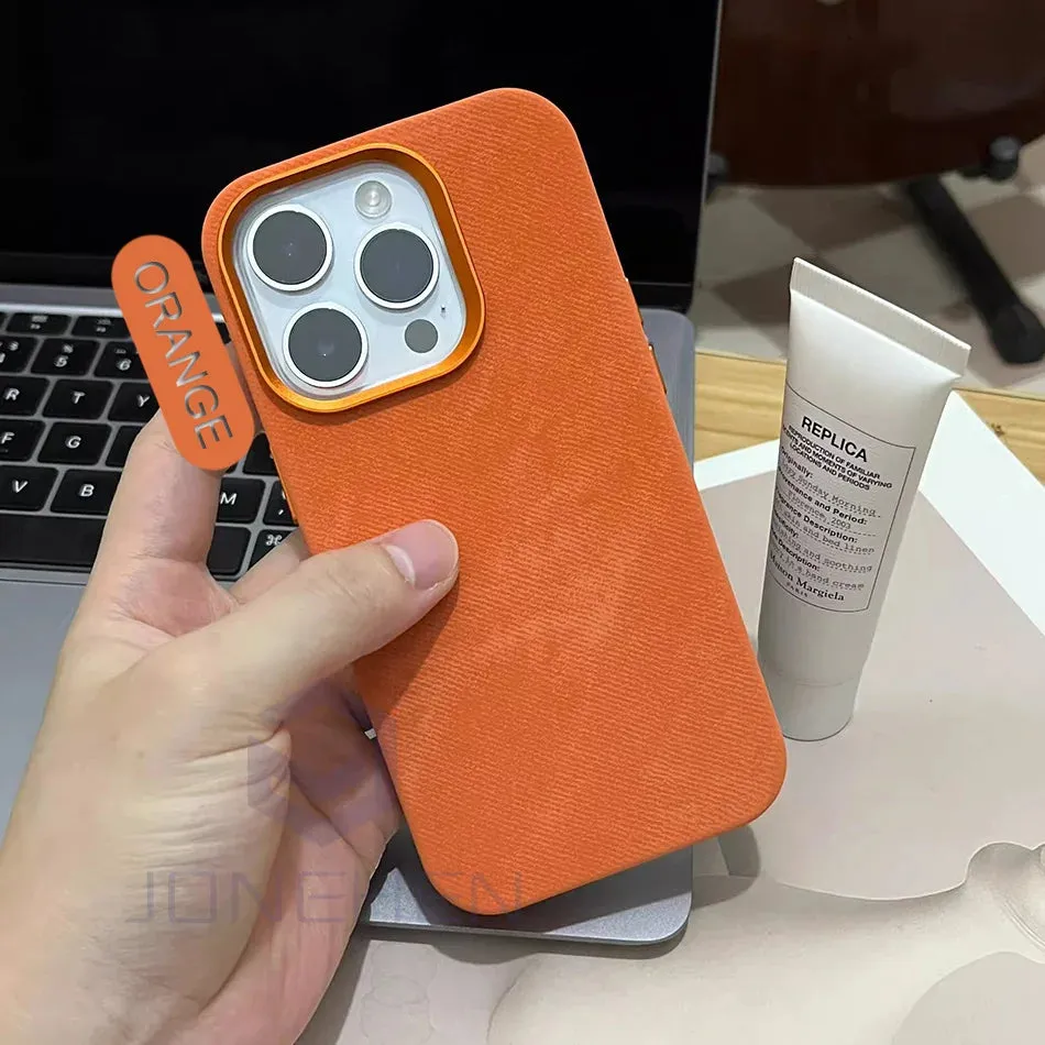 Shockproof Luxury Leather Fine Fiber Soft MagSafe Case For iPhone