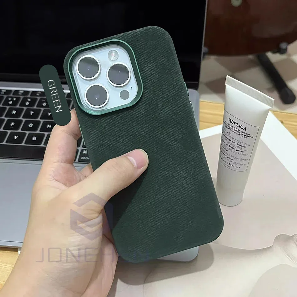 Shockproof Luxury Leather Fine Fiber Soft MagSafe Case For iPhone