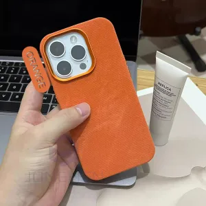Shockproof Luxury Leather Fine Fiber Soft MagSafe Case For iPhone