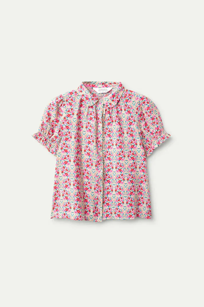 Short Sleeve Floral Print Shirt - Sugar Print