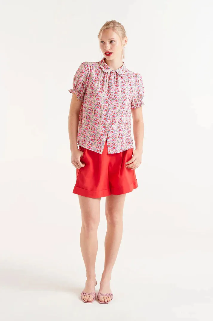 Short Sleeve Floral Print Shirt - Sugar Print